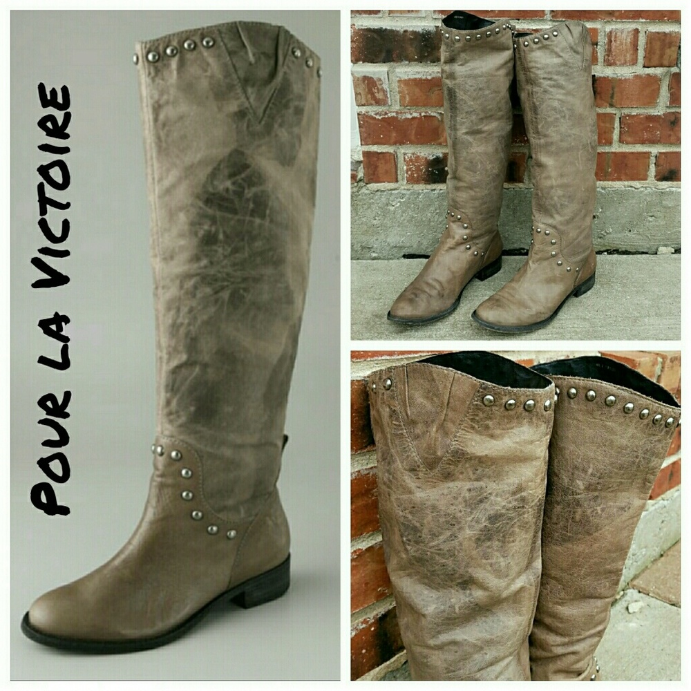 Pour la Victoire Vera Cuoio Myles Distressed Boots